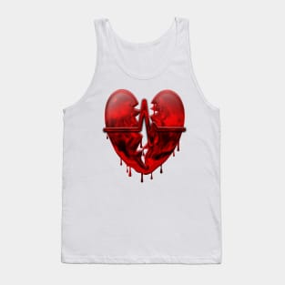 Broken Heart Bleeding Heart Heart Beat Heart Pulse Tank Top